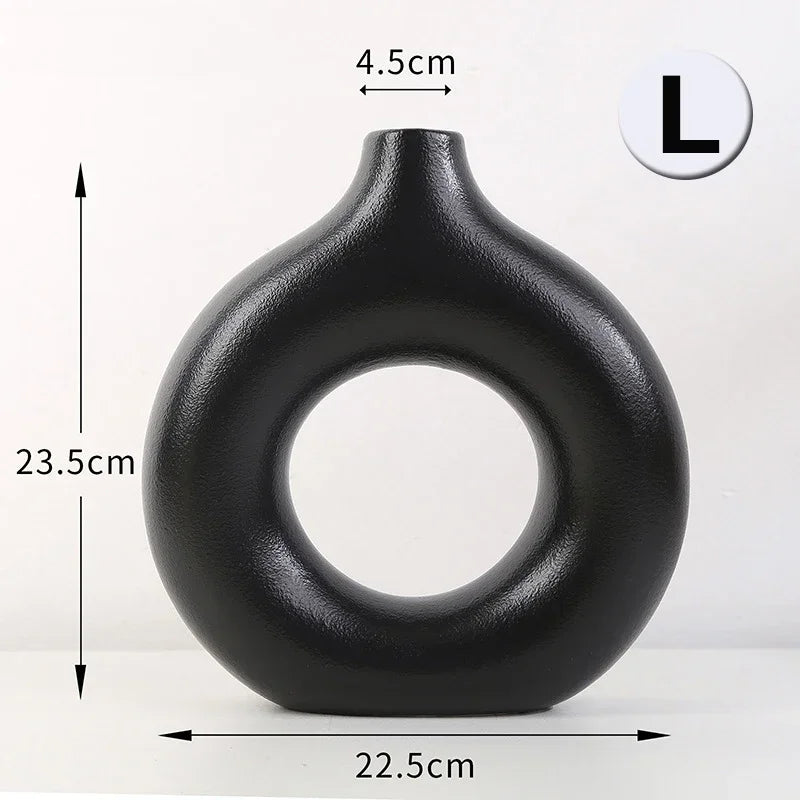 Nordic Style Flower Vase Morandi Geometric Vase Ceramic Art Crafts Bedroom Living Room Desktop Decoration Vase Decoration Home