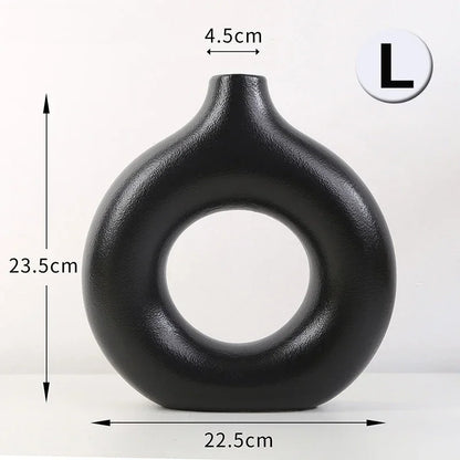 Nordic Style Flower Vase Morandi Geometric Vase Ceramic Art Crafts Bedroom Living Room Desktop Decoration Vase Decoration Home