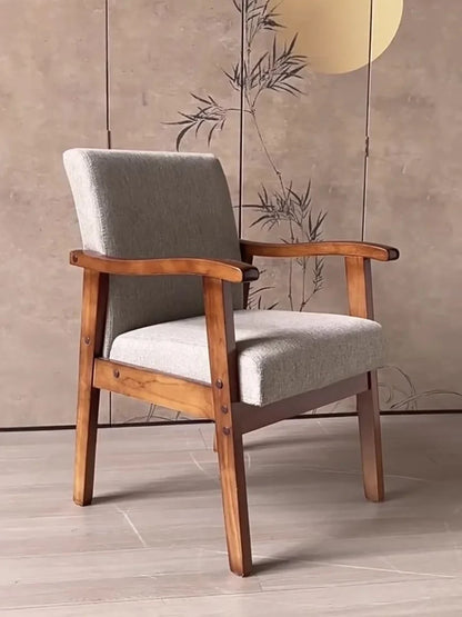 Solid wood chair single sofa chair computer desk chair home comfortable backrest armchair sitting mahjong elderly chair