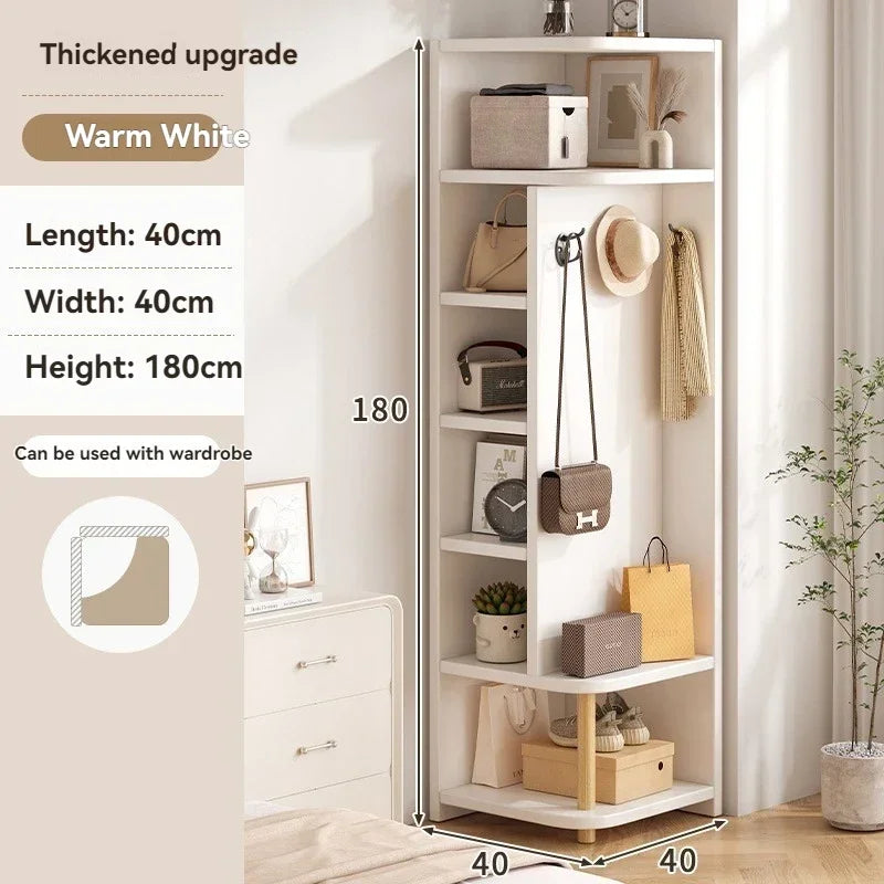 Corner storage cabinet for home use, simple foyer, coat rack, corner wall display cabinet, floor standing bookshelf, bedroom sid