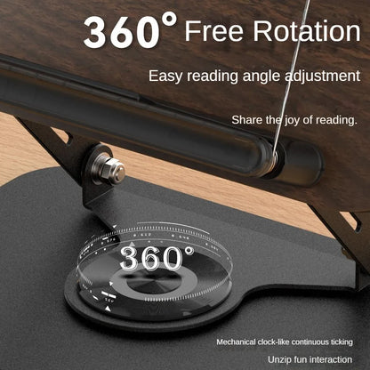 Book Stand for Reading Adjustable Book Holder with 360° Swivel Foldable Cookbook Stand Textbook Stand for Music Scores Recipe