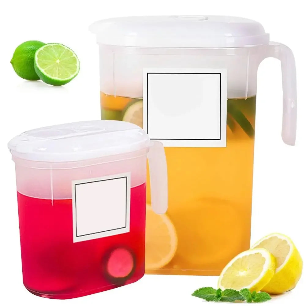Plastic Fridge Jug with Filter Lid, Plastic Water Pitchers with Handle, Heat Resistant Water Jug, Large Capacity Juice Pitcher