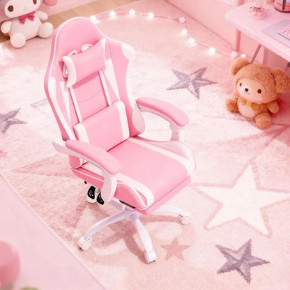 Gaming Chair for Adults, Ergonomic Computer Chair with Linkage Armrests,Height Adjustable Gamer Chair with Footrest and Headrest