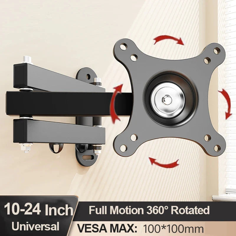 20° tiltable TV Wall Mount Bracket 360° Rotated Holder Universal TV Mounts for 10-32 Inch LCD LED Monitor Flat Panel Halloween
