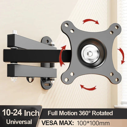 20° tiltable TV Wall Mount Bracket 360° Rotated Holder Universal TV Mounts for 10-32 Inch LCD LED Monitor Flat Panel Halloween