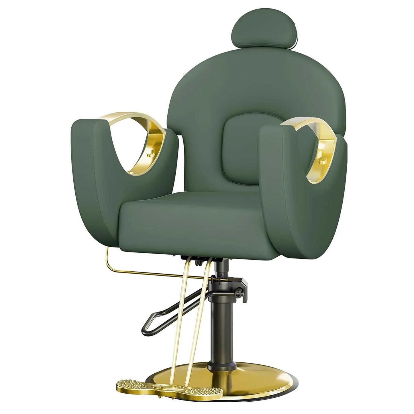 Commercial Barber Chair Reclining & 360° Swivel, Heavy Duty Hydraulic Salon Chair With Adjustable Height For Haircut Shampoo