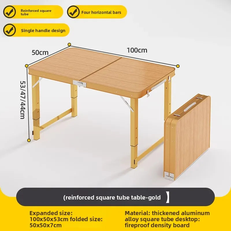 Folding table stall foldable outdoor portable rectangular small table camping picnic night market folding table and chairs