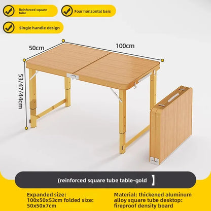 Folding table stall foldable outdoor portable rectangular small table camping picnic night market folding table and chairs