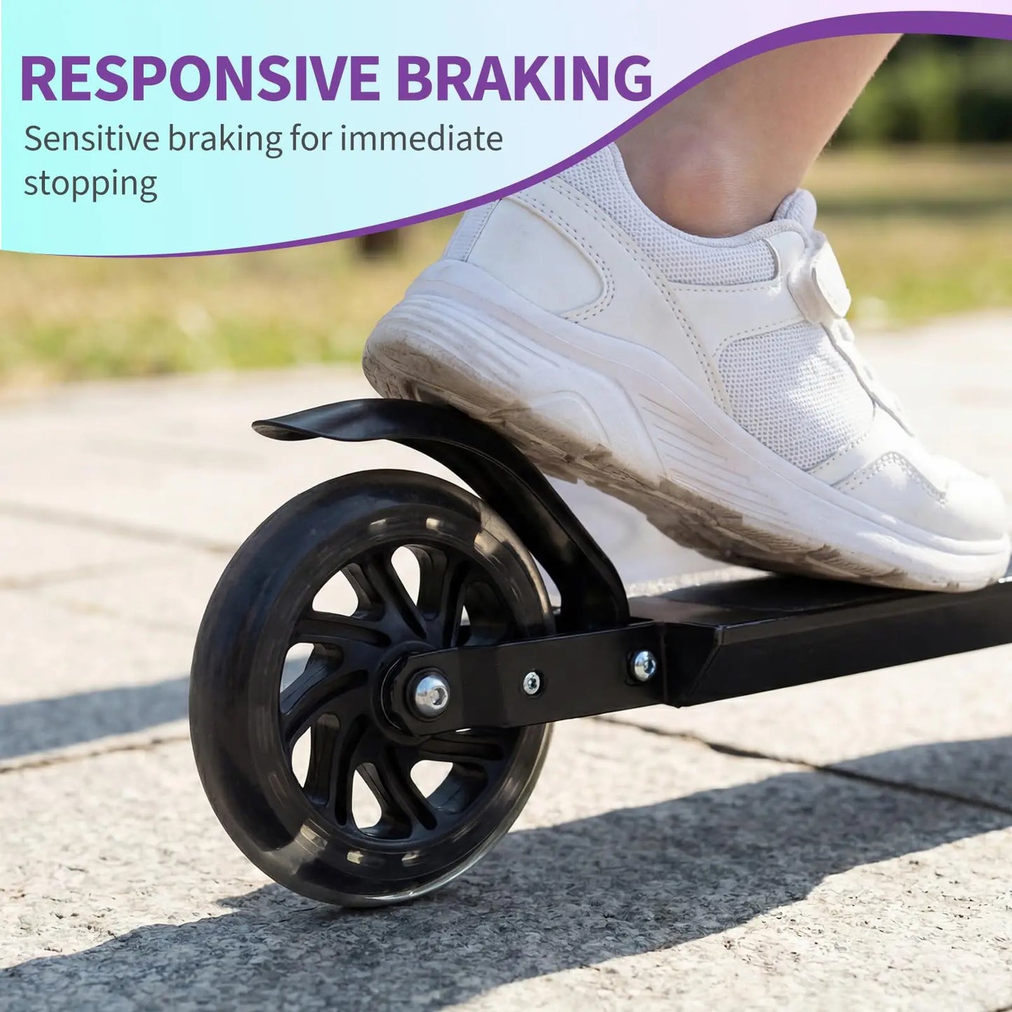 Kids Kick Scooter With LED Light Up Wheels Adjustable Height Foldable Lightweight Toddler Scooter For Boys Girls Age 3-12