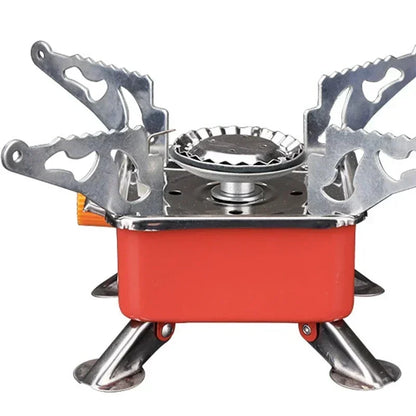 Portable Camping Burner Foldable Windproof Gas Stove High Efficiency Lightweight for Backpacking Hiking Mini Picnic BBQ Grill