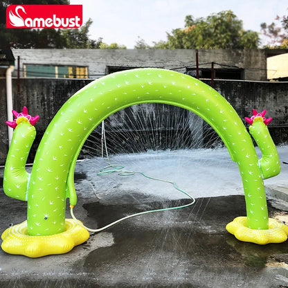Camebust Spray Mat Pool Wave Children's Water Mat Outdoor Lawn Garden Sprinkler Water Mat Cactus Inflatable Pool Game Toy
