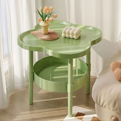 Four-leaf Clover Sofa Side Several Bedroom Small Table Home Living Room Storage Table Creative Balcony Double Layer Coffee Table