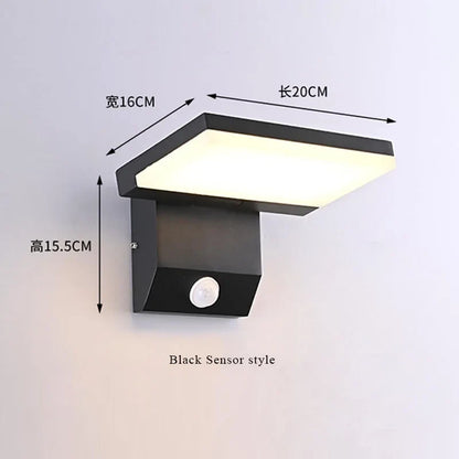 IP65 Waterproof Sensor Wall Lamp LED Outdoor Wall Light Adjustable Angle wall Lights  Aluminum Alloy Entrance Corridor Balcony