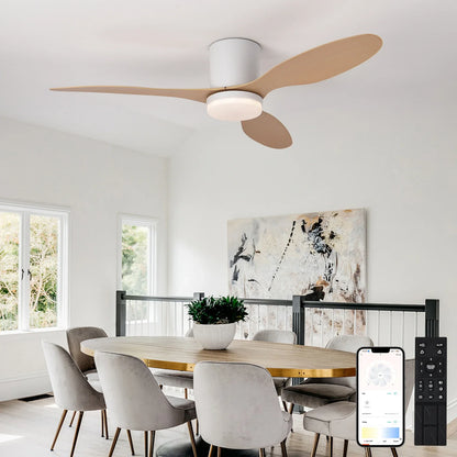 Modern Silent Led Ceiling Fan Lights DC Motor 6 Speeds Timing Fans Loft Remote Control Fan With Lights Bedroom Dining Room