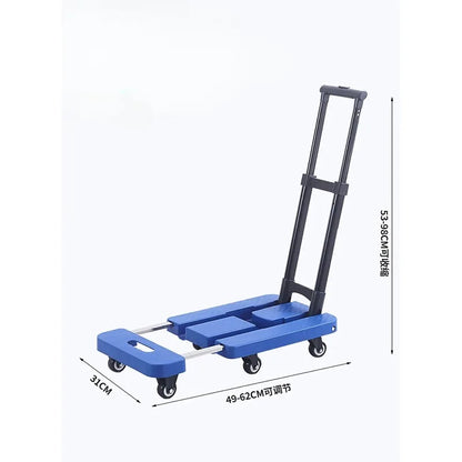 Folding trolley portable pull truck folding moving luggage flatbed cart shopping cart