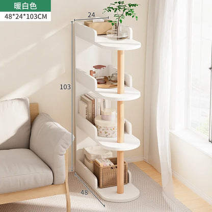Wooden Corner Storage Bedside Table Simple Modern Multi-Layer Side Table Nightstand Cabinet Standing Bookcases Home Living Room