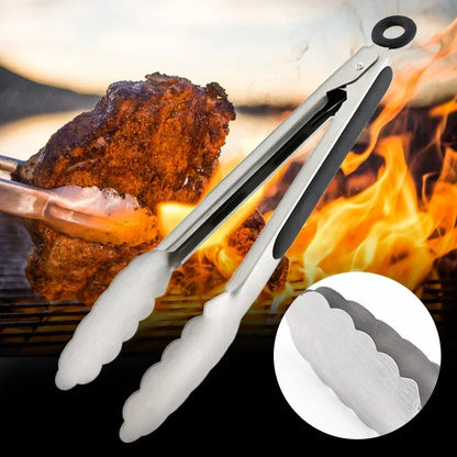 9/12/16 inch stainless steel BBQ grilling tongs salad food clip non-slip handle bread serving Tong cooking barbecue clip clamp