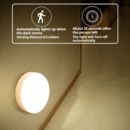 LED Night Lamp with Human Body Sensor Automatic Lighting Type-C Charging Wireless Magnetic Wireless Magentic Night Light