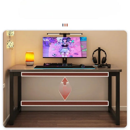 Ergonomic Computer Desk Gaming Desk Folding Adjustable Height Office Study Table Space Saving L Shaped Small Room Furniture