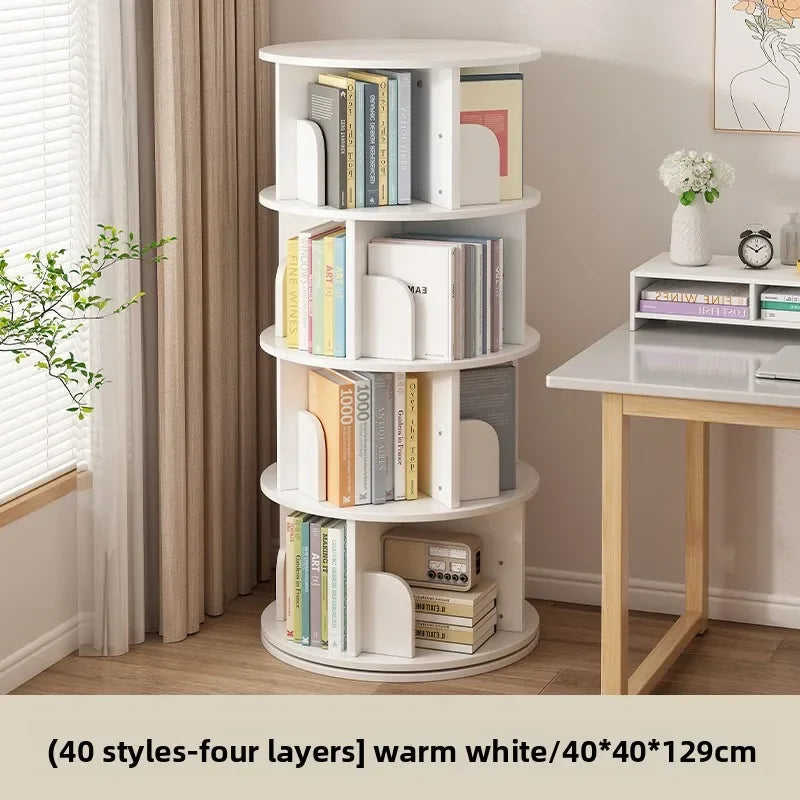 Rotating bookshelf Floor storage shelf Children's simple picture book rack