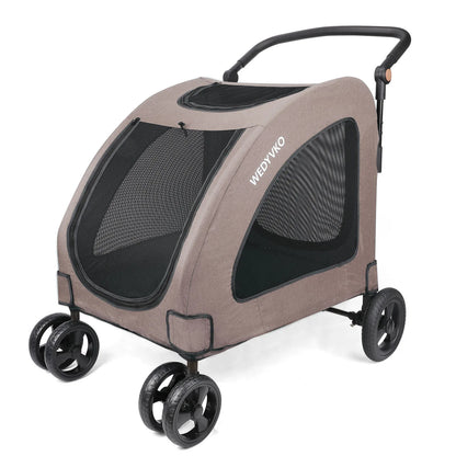 Heavy Duty Dog Stroller for Large Dogs up to 120 lbs, Foldable Pet Wagon with 360° Wheels, All-Round Ventilation, Front & Rear Z
