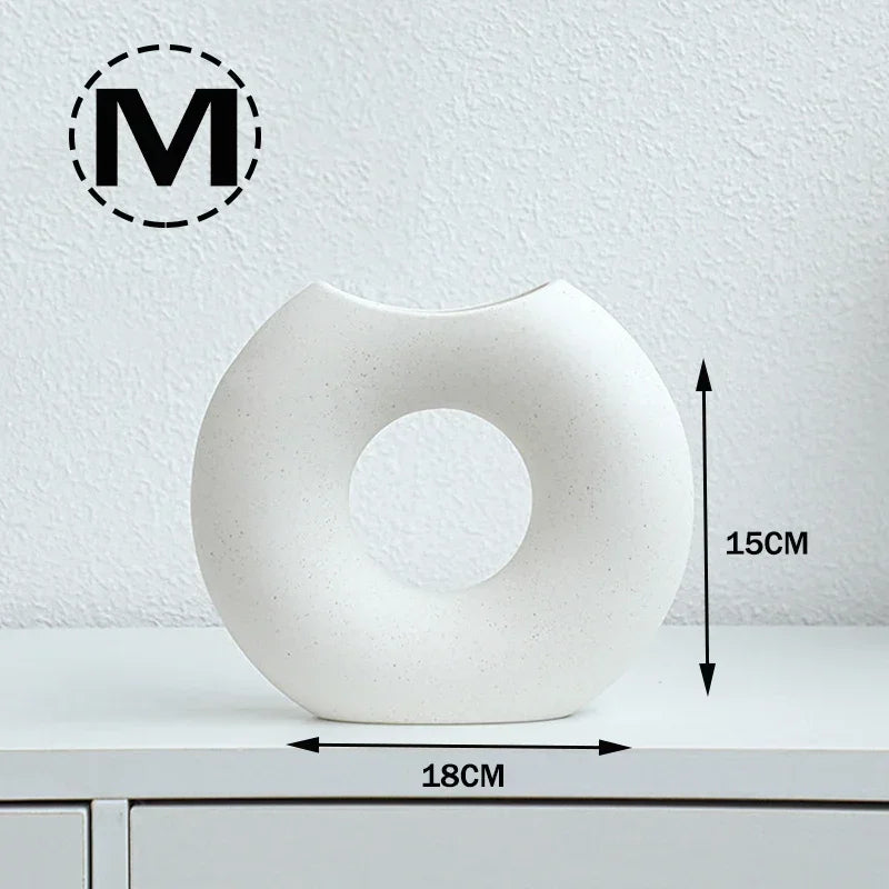Nordic Style Flower Vase Morandi Geometric Vase Ceramic Art Crafts Bedroom Living Room Desktop Decoration Vase Decoration Home