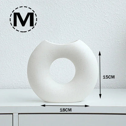 Nordic Style Flower Vase Morandi Geometric Vase Ceramic Art Crafts Bedroom Living Room Desktop Decoration Vase Decoration Home