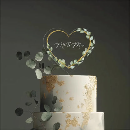 2025 New Happy Birthday Cake Toppers Decoration Unique Acrylic MR&MRS Wedding Party Cake Toppers for Baby Shower Baking Supplies