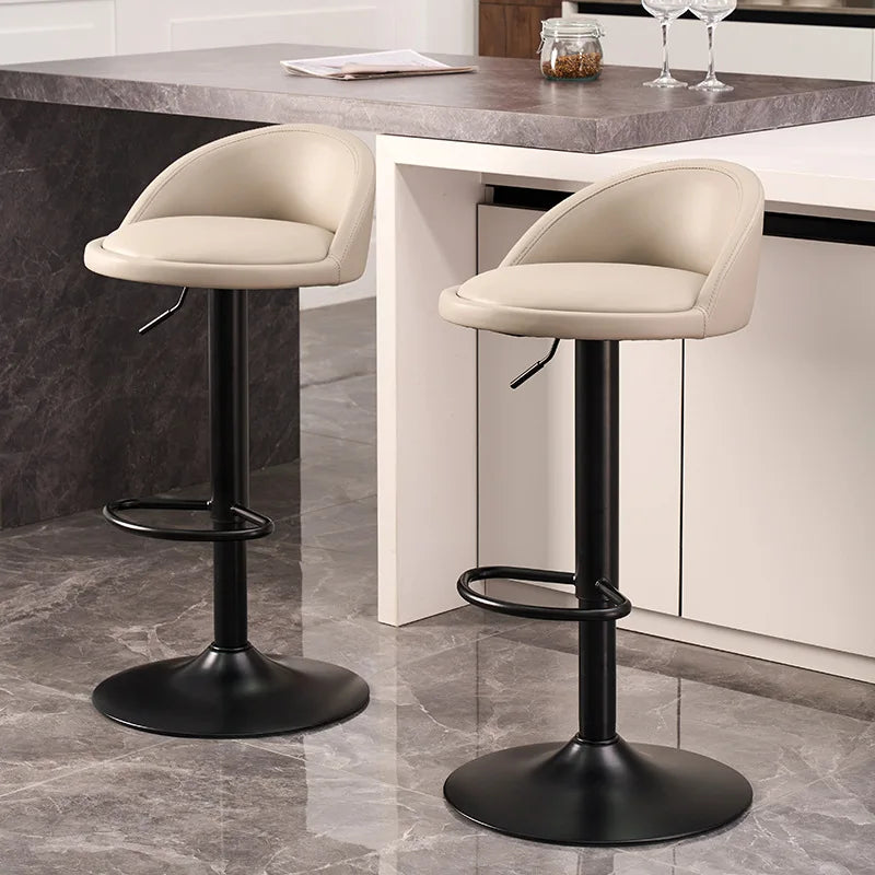 Vintage Swivel High Kitchen Island Counter Stools Chairs Velvet Padded Home Bar Stool Benches Dining Chair Bancos Para Bar