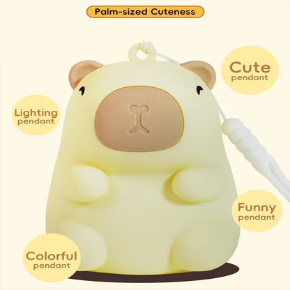 Capybara Cute Night Light, Squishy Lamp Xmas Gifts Toys, Rechargeable LED Dimmable Silicone Nightlight for Kids