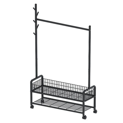 Foldable Standing Coat Rack Clothes Hanger Floor Coat Stand Portable Collapsible Organizer Bedroom Balcony Entryway Hall