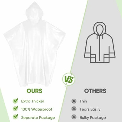 APEXUP Disposable Rain Ponchos for Adults 5PK/10PK/50PK Emergency Rain Poncho for Camping Hiking Travelling