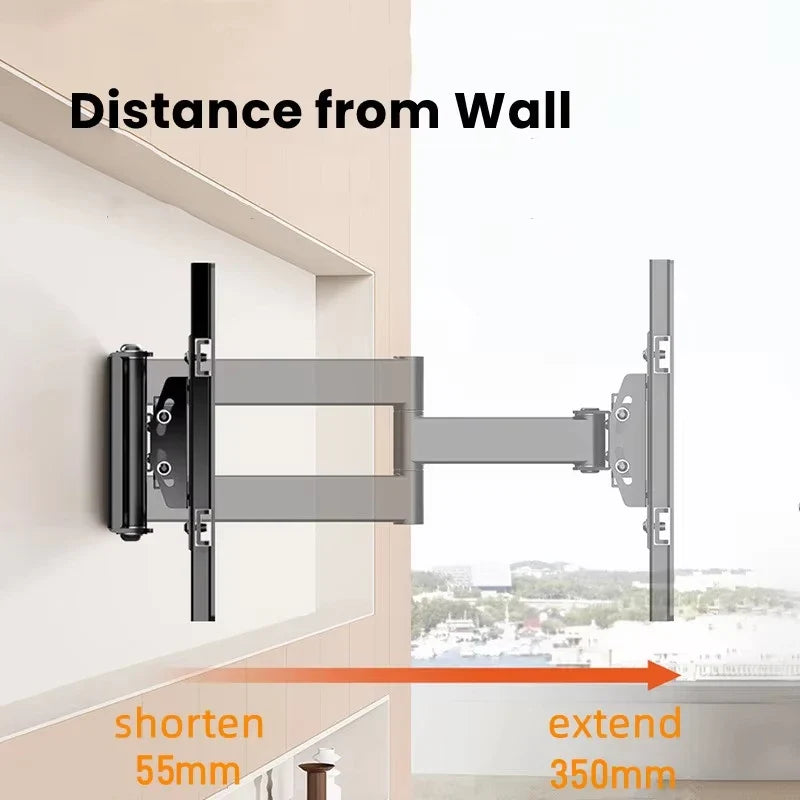 Full Motion TV Wall Mount for Most 40-80 inch TV Swivel Tilt Mount with Dual Articulating Arms Up to 121 lbs VESA 600x400mm