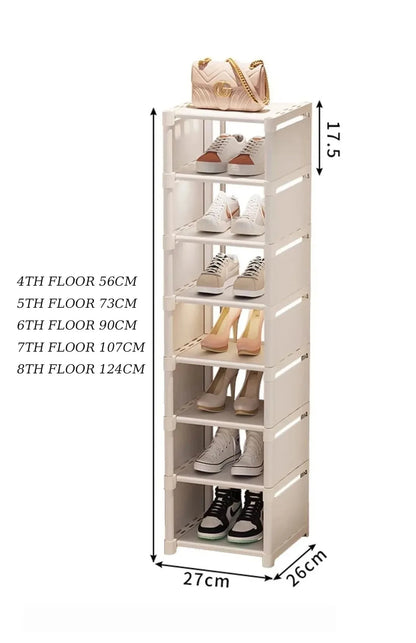 Stackable Shoe Rack Organizer Non-Woven Fabric Space Saving Entryway/Closet/Underbed Storage Home Organization Easy Assembly