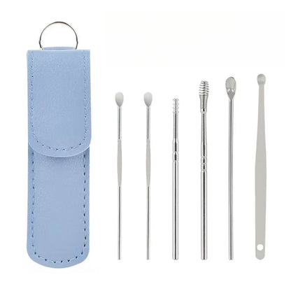 Effective 6Pcs Earwax Cleaning Tool with Spiral Earpick and Ear Curette, Ear Care Tool for Daily Use