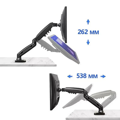 Adjustable PC Monitor Arm Support NB F80 Single Monitor Bracket Up To 30 Inches Computer Desk Mount Stand Adjustable Gas Spring