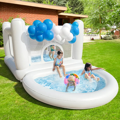 Sold out White Bounce House with Pump Kids Ball Pit Bounce House for Kids 3-6 Birthday Indoor or Outdoor Playhouse Customization