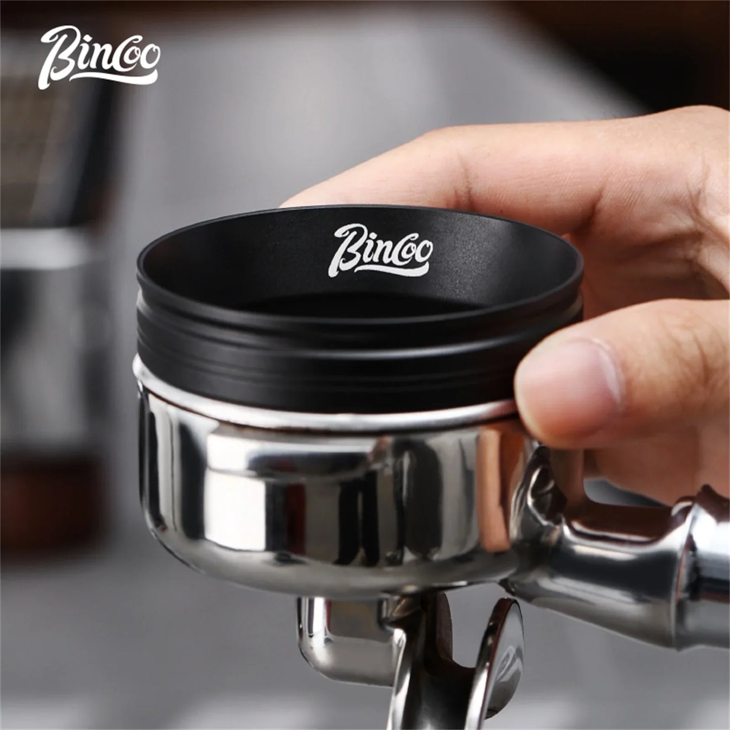 BINCOO 51mm 58mm Portafilter Dosing Ring, Magnetic Anti-Static Design for Strong Hold and Zero Coffee Spill During Prep