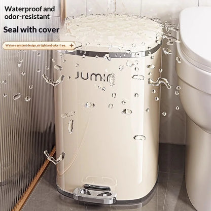 20L Luxury Large Plastic Pedal Trash Can Lidded Hands Free Step Garbage Bin Kitchen Bathroom Bedroom Living Room Garbage Bin