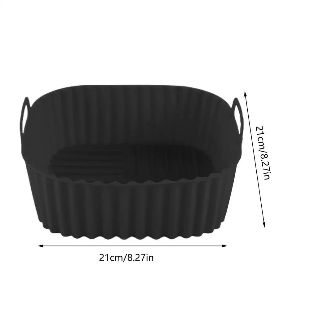 Reusable Air Fryer Silicone Liners Square Non Stick Basket Mat for 4-7QT Air Fryer Oven Microwave Baking Airfryer Accessories