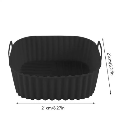 Reusable Air Fryer Silicone Liners Square Non Stick Basket Mat for 4-7QT Air Fryer Oven Microwave Baking Airfryer Accessories