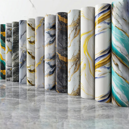 40cm New Marble Kitchen Oil-proof Wall Stickers Self-adhesive Stain-resistant High Temperature Kitchen Wallpaper Home Decorative