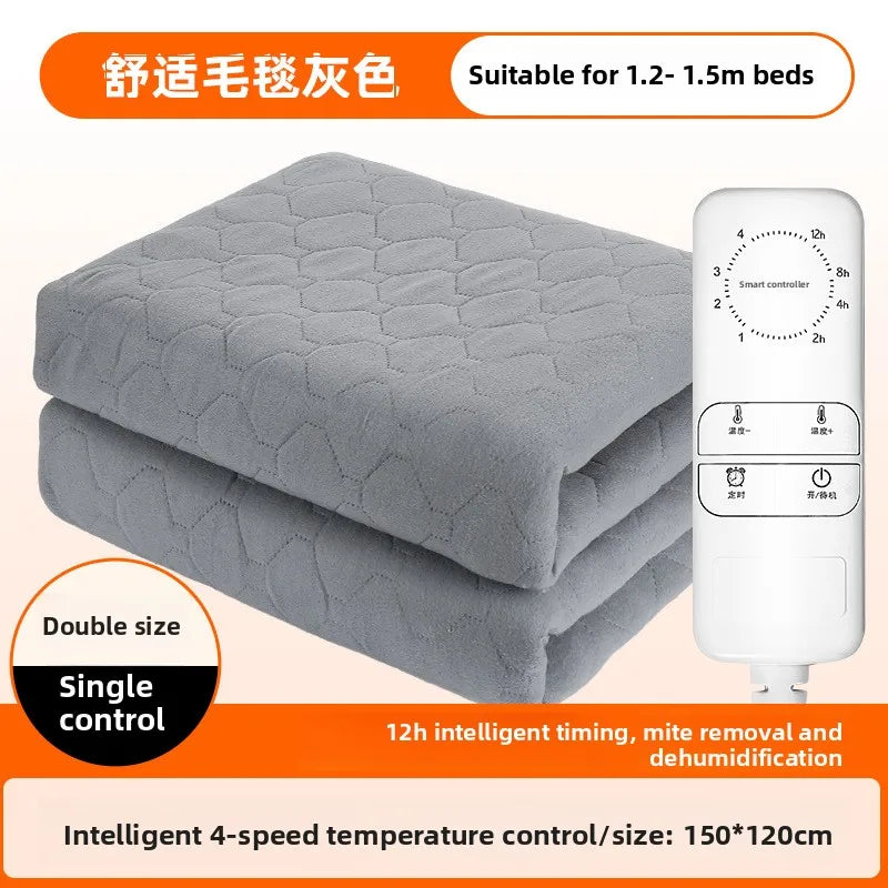 Electric Heated Blanket Dual Control Waterproof Quick Heating Machine Washable Single Double King Queen Home Use OEM Wholesale