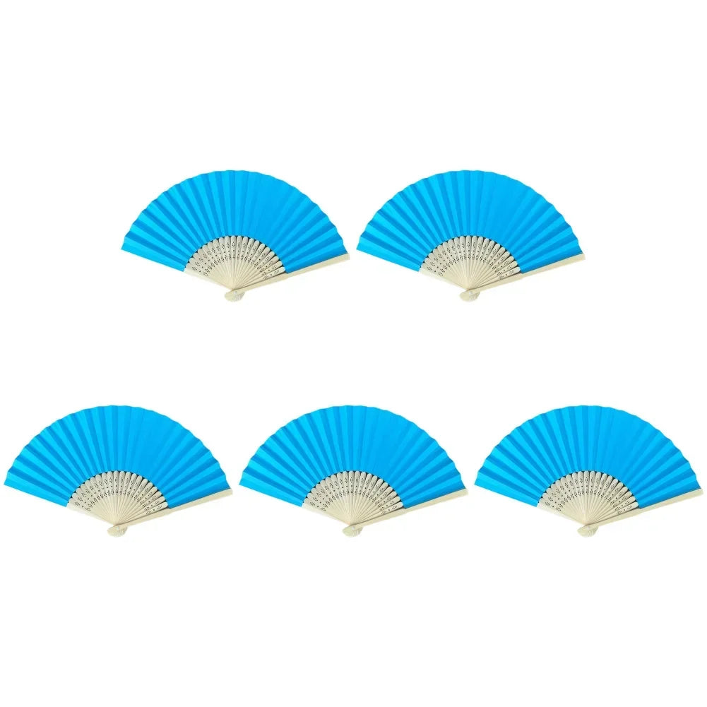 Hand Fan Bamboo Paper Fan Pocket Folding Fan Solid Color Guest Fans DIY Guest Gift for Wedding Birthday Summer Party