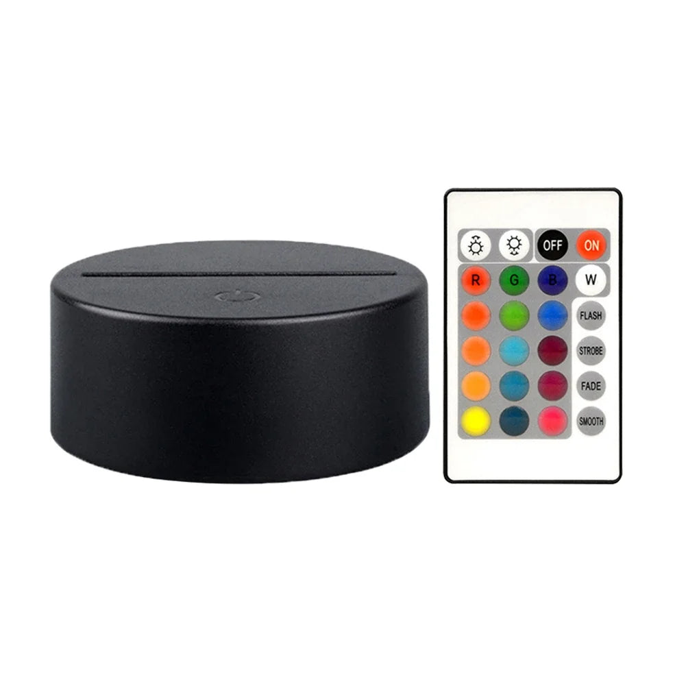 3D LED Light Base 7/16 Colors Acrylic Lamp Display Stand with Remote Control/Touch Anime Lamp Holder Acrylic Light Board Base