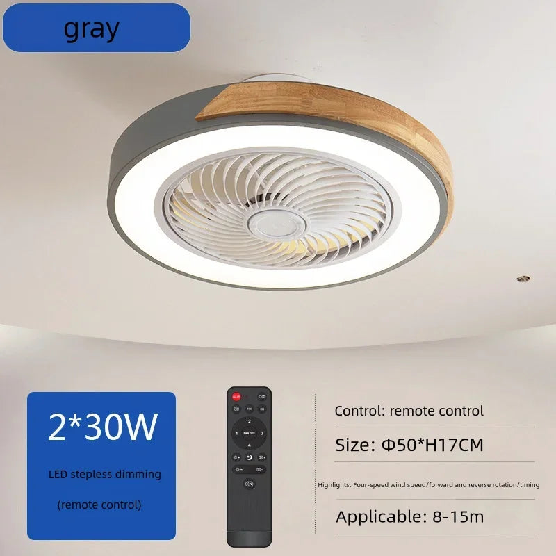 Nordic Wood Ceiling Fan Light Smart Ceiling Fans With Light For Living Room Dining Room Reversible 6 Speeds 50CM Fans Light