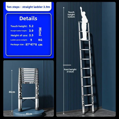 Stainless steel telescopic ladder Multifunctional  herringbone ladder Portable folding ladder Bamboo ladder Lifting ladder