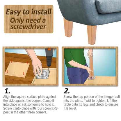 4Pcs Square Furniture Legs 6/10/15cm Solid Wood Furniture Feets Bed Sofa Table Legs Chair Replacement Feet For Couch Cabinet