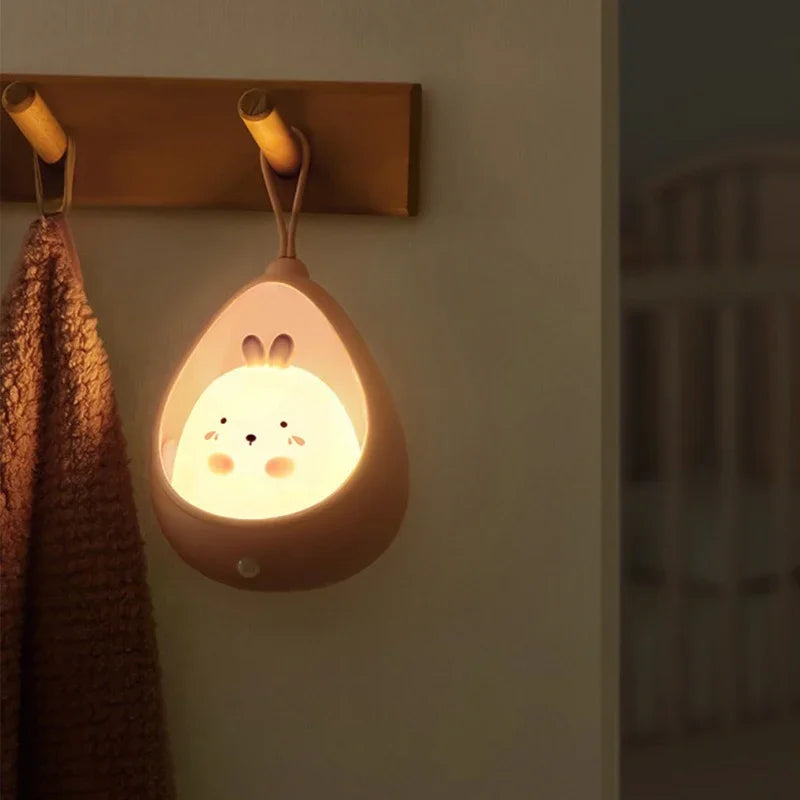 LED Night Light Intelligent Human Sensing USB Rechargeable Sleep Light Bedroom Bedside Corridor Desktop Decoration Table Lamp