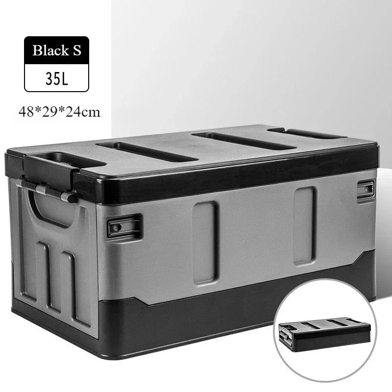 Large Camping Storage Box Portable Waterproof Container Outdoor Storage Case Durable Multi Purpose Foldable Car Trunk Organizer